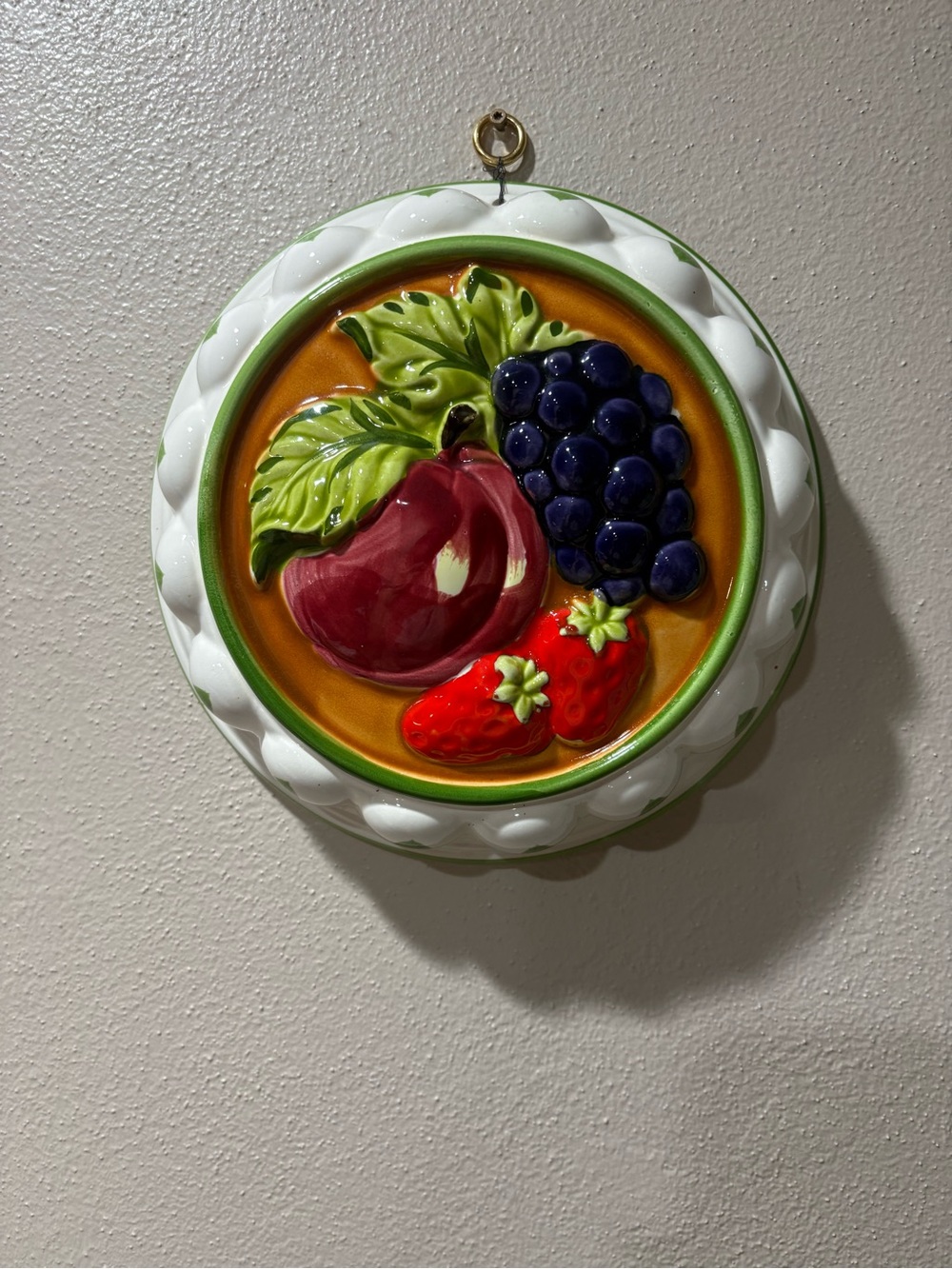 Decorative Ceramic Fruit Wall Plaque - Multicolor
